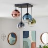 Lampa sufitowa Koyoto, 4 kuliste szklane klosze w różnych kolorach, ø 15 cm