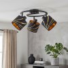 Alsen regulowana lampa sufitowa 3-punktowa E14 z falistymi kloszami na okrągłej ramie