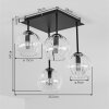 Koyoto lampa sufitowa 4-punktowa E14 ze szklanymi kloszami w stylu retro