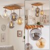 Gastor 4-punktowa lampa sufitowa z kulistymi kloszami, boho retro do salonu i jadalni
