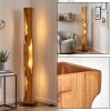Drewniana lampa stojąca Sernadelo w naturalnych kolorach, faliste wycięcia, 4 źródła E27