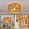 Lampa sufitowa Tamir Boho z podwójnym cylindrycznym abażurem z liny, naturalny abażur
