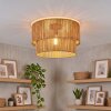 Lampa sufitowa Tamir Boho z podwójnym cylindrycznym abażurem z liny, naturalny abażur