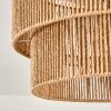 Lampa sufitowa Tamir Boho z podwójnym cylindrycznym abażurem z liny, naturalny abażur