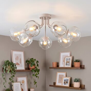 Nowoczesna lampa sufitowa Ripoll z 7 kulistymi kloszami w układzie klastrowym, E14