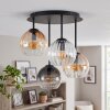 Nowoczesna lampa wisząca Koyoto z klastrową kompozycją 4 bursztynowych kloszy