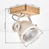 Nowoczesna lampa sufitowa Herford, kwadratowa podsufitka, obrotowy piaskowy reflektor
