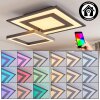 Płaska kwadratowa plafoniera LED Lerin, RGB, regulowana barwa światła 2700-6500 Kelvin