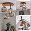Nowoczesna klastrowa lampa sufitowa Koyoto z 4 przydymionymi szklanymi kloszami