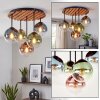 Boho lampa sufitowa Gastor nad stołem jadalnym, z drewnianymi lamelami