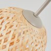 Boho lampa sufitowa Basto z 7 kulistymi naturalnymi bambusowymi kloszami, piaskowa