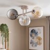 Lampa sufitowa Koyoto, klastrowa z trzema kulami, efekt świetlny na suficie