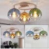 Retro lampa sufitowa Koyoto z klastrowymi, niebieskimi, zielonymi i złotymi kloszami