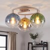 Retro lampa sufitowa Koyoto z klastrowymi, niebieskimi, zielonymi i złotymi kloszami