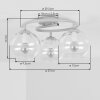 Retro lampa sufitowa Koyoto z klastrowymi, niebieskimi, zielonymi i złotymi kloszami