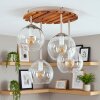 Boho plafoniera Koyoto z 4 przezroczystymi szklanymi kulami w naturalnych kolorach