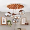Boho plafon sufitowy Koyoto, 5 kulistych kloszy w przydymionym i przezroczystym szkle