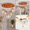 Boho lampa sufitowa Koyoto z lamelową osłoną nad stołem jadalnianym
