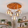 Boho lampa sufitowa Koyoto z lamelową osłoną nad stołem jadalnianym