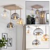 Lampa sufitowa Gastor w nowoczesnym stylu z 4 kulistymi kloszami w piaskowym kolorze