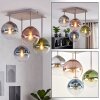 Nowoczesna klastrowa lampa sufitowa Gastor, 4 szklane kule miedziane i chromowane