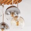 Boho plafon Koyoto, 4 szklane klosze bursztynowe, przydymione i przezroczyste