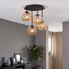 Nowoczesna lampa sufitowa Ripoll z 4 bursztynowymi szklanymi kloszami kulistymi