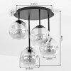 Nowoczesna lampa sufitowa Ripoll z 4 bursztynowymi szklanymi kloszami kulistymi