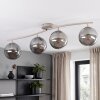 Nowoczesna piaskowa lampa sufitowa Gastor z 4 kulami na falistej listwie