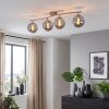 Nowoczesna piaskowa lampa sufitowa Gastor z 4 kulami na falistej listwie