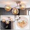 Nowoczesna klastrowa lampa sufitowa Koyoto z 3 bursztynowymi kulami ze szkła