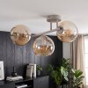 Nowoczesna klastrowa lampa sufitowa Koyoto z 3 bursztynowymi kulami ze szkła