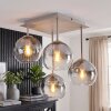 Nowoczesna lampa sufitowa Koyoto z 4 kulistymi kloszami, piaskowa, nad stołem jadalnym