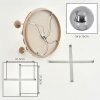 Okrągła boho lampa sufitowa Gastor z drewnianą płytą lamelową, 5 kloszy przydymionych