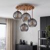 Boho plafoniera Koyoto w naturalnych kolorach z 4 przydymionymi kloszami kulistymi