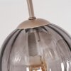 Boho plafoniera Koyoto w naturalnych kolorach z 4 przydymionymi kloszami kulistymi