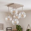 Nowoczesna klastrowa lampa sufitowa Koyoto, 5 przezroczystych kloszy kulistych