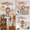 Nowoczesna lampa sufitowa Koyoto z 4 kulistymi kloszami przydymionymi i bursztynowymi