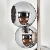 Lampa podłogowa Koyoto, sześć chromowanych i przydymionych kulistych kloszy kaskadowo