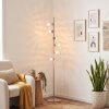 Lampa podłogowa Koyoto z 6 przezroczystymi, kulistymi kloszami i piaskowym stelażem