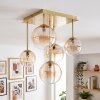 Lampa sufitowa Chehalis z 5 kulistymi kloszami bursztynowymi i przezroczystymi