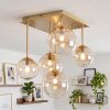 Lampa sufitowa Chehalis z 5 kulistymi kloszami bursztynowymi i przezroczystymi