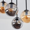 Nowoczesna lampa sufitowa Gastor, 4 kuliste szklane klosze bursztynowe i przydymione