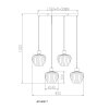 NOWA Toy lampa wisząca 4-punktowa do jadalni i salonu, nowoczesna, 108 cm