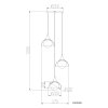 NOWA Eva nowoczesna lampa wisząca 3-punktowa nad stół do jadalni i kuchni, Ø39 cm