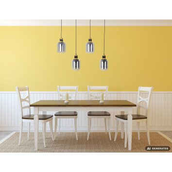 Ando NOWA 4-płomienna regulowana lampa wisząca E27, 40 W, 88,5 cm, nowoczesna