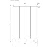 NOWA Minara LED-Pendelleuchte 102 cm 3300 lm 3000 K 27 W für Esstisch, Küche und Flur