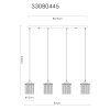 NOWA Leeds podłużna lampa wisząca 4-punktowa E14, długość 87 cm do jadalni i kuchni