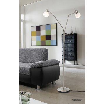 NOWA Loxy lampa stojąca łukowa 2-punktowa z regulowanymi ramionami, E14, 150 cm
