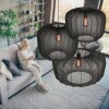 Steinhauer Sable nowoczesna okrągła lampa wisząca z ażurowym kloszem E27, 45 cm